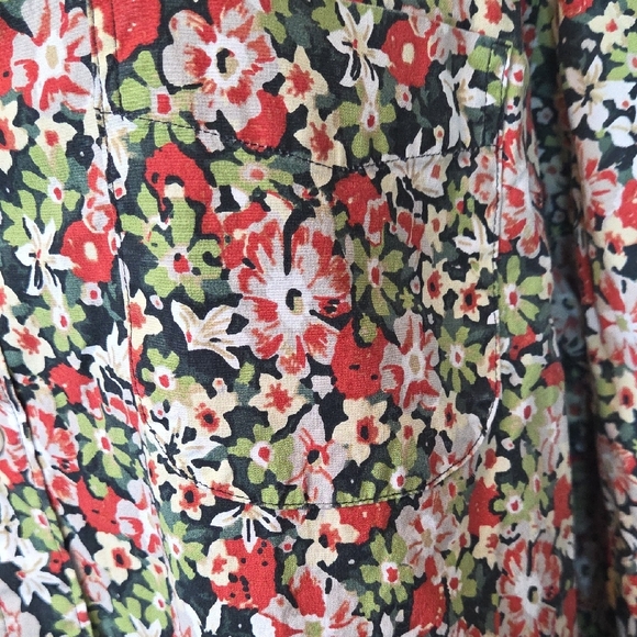 J. Crew Secret Wash Poplin Floral Print Stretch Button Down Shirt Size XL - Picture 3 of 13